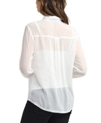 Women's Studded Chiffon Long Sleeves Shirt