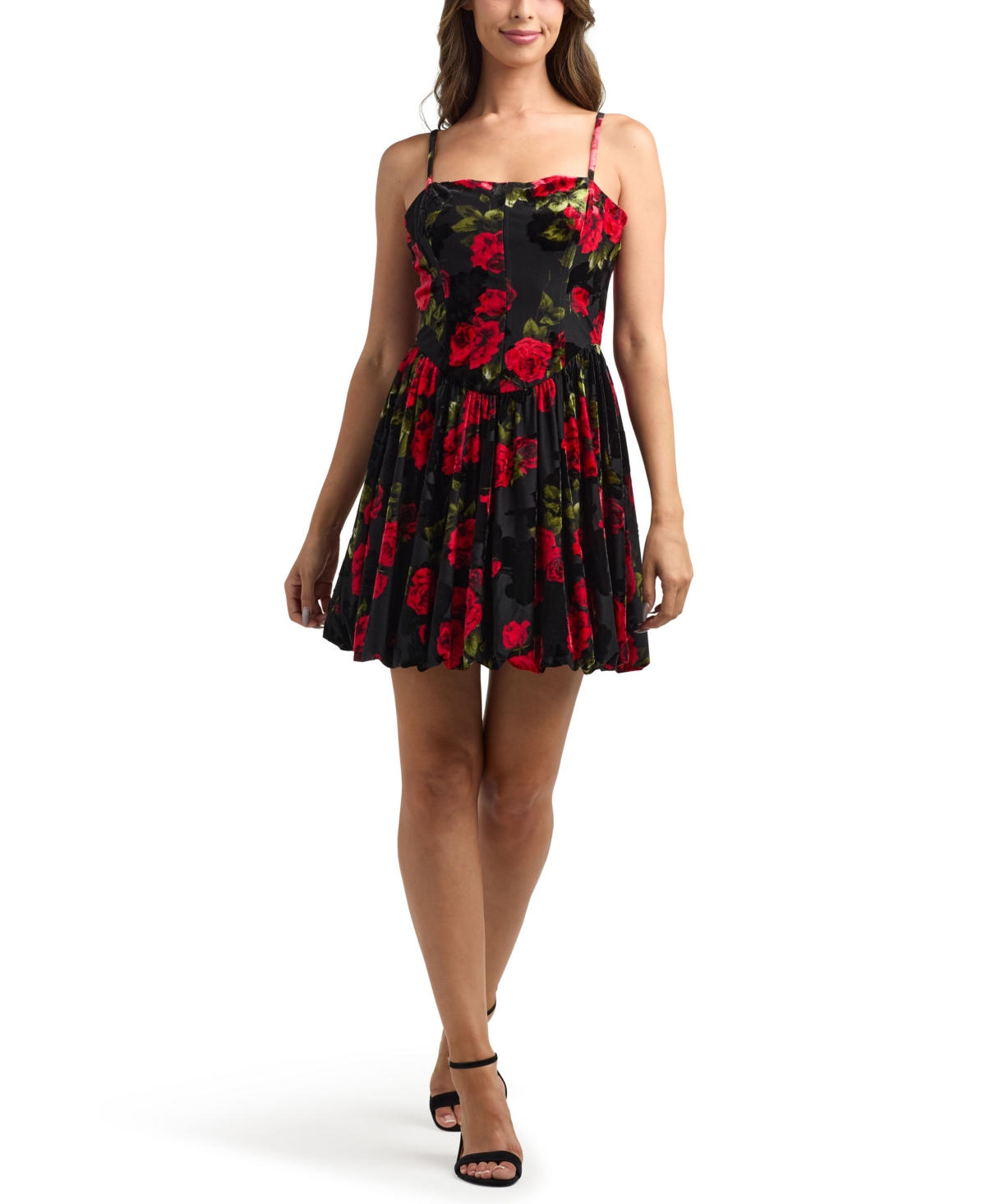 Bcx Women's Velvet Burnout Print Mini Dress In Red