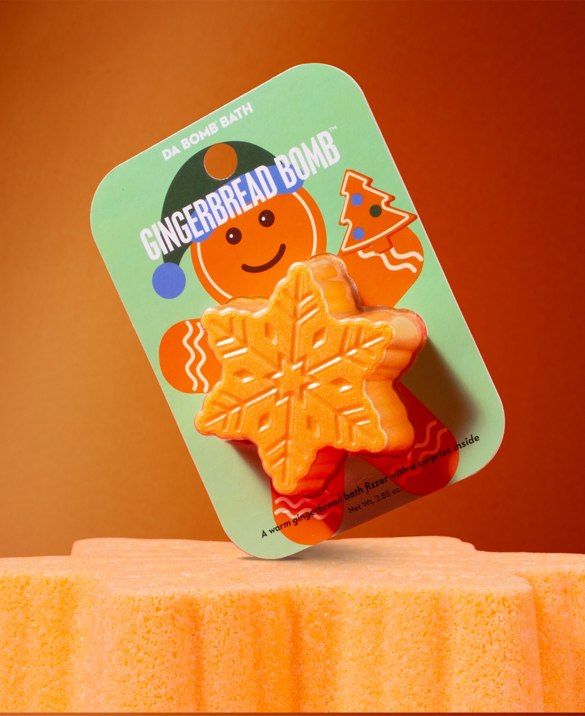 Da Bomb Gingerbread Snowflake Bath Bomb, 2.85 Oz. In Transparent