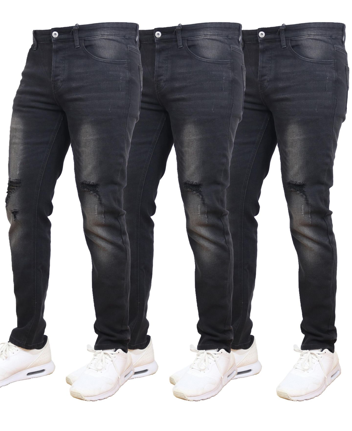 Мужские джинсы Blue Ice 3-Pack Stretch Ripped, цвет: Чёрный — фото 1