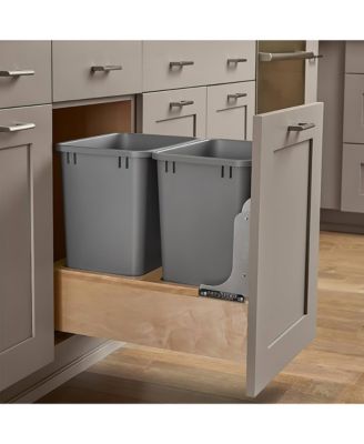 Double 35 qt. Maple Bottom Mount Pullout Waste Container,4WC-18DM2