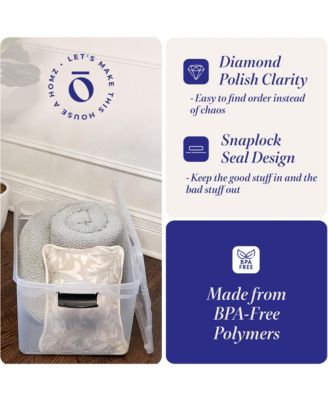 66 Qt Clear Storage Organizing Container Bin with Latching Lids, (2 Pack