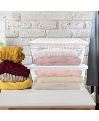 Snaplock 41 Qt Stackable Plastic Storage Container w/Latching Lid (2 Pack