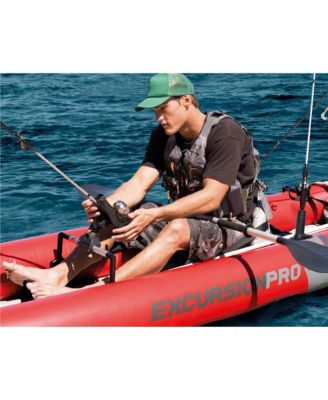 Excursion Pro Inflatable 2 Person Vinyl Kayak with 2 Oars and Pump, Red