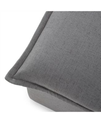 Claude Rustic Ottoman in Slate Fabric Upholstery