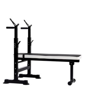 Adjustable Strength Training Workout Station, Black & White