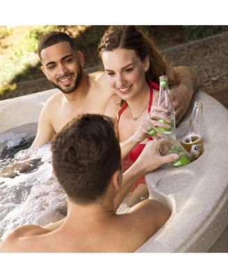 Key Largo Hot Tub Spa with 110 Volt Plug and Play and LED Light, Sand