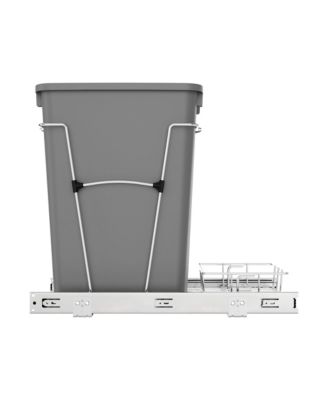 Pullout Trash Can 35 qt. for Kitchen Cabinets, Silver, RV-12KD-17C S