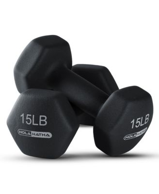5, 10, and 15 Pound Neoprene Dumbbell Free Hand Weight Set with Rack