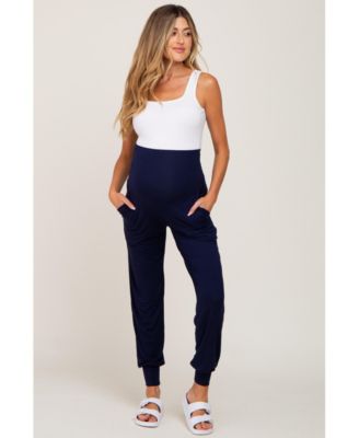 Maternity Navy Blue Band Jogger Pants