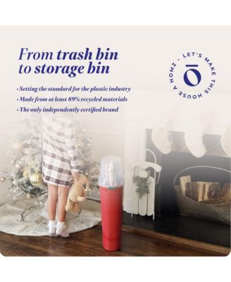 30-Inch Vertical Gift Wrap Storage Container Box, Red, Clear Lid (2 Pack