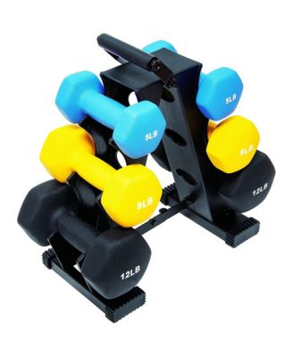 5, 8, and 12 Pound Neoprene Coated Dumbbell Set with Stand