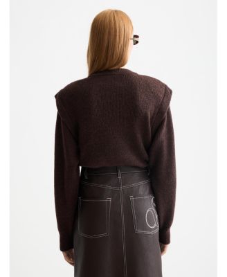 Women's Shoulder detail crew neck pullover