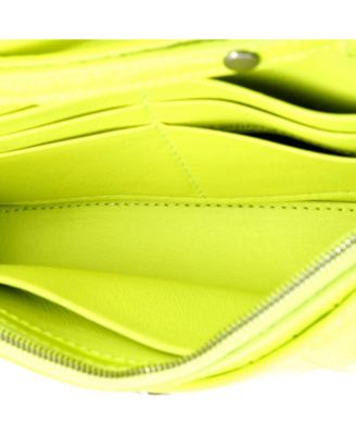 Hourglass Chain Wallet Embossed Leather