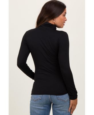 Maternity Brushed Knit Basic Turtleneck Top