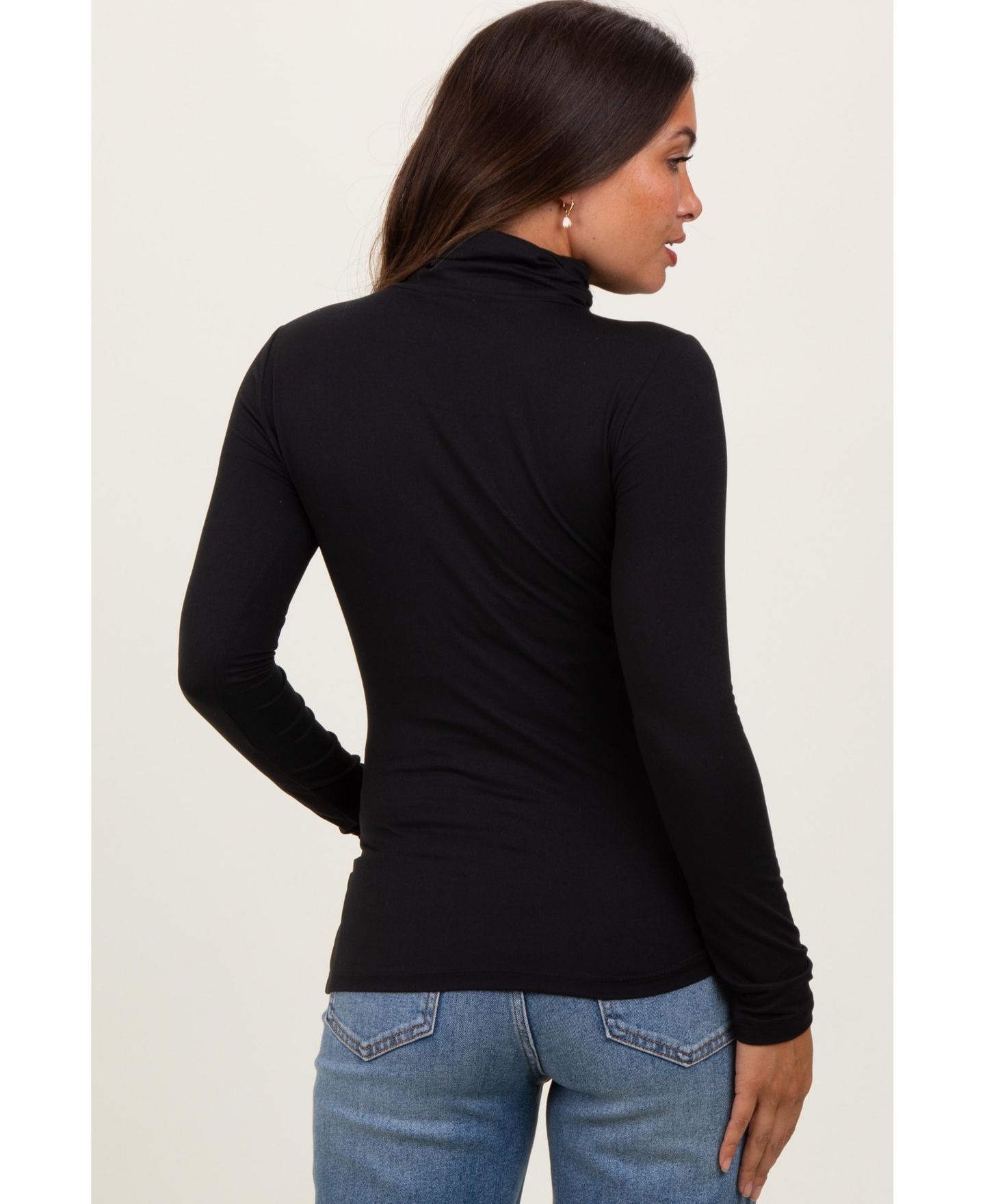 Женский топ Pinkblush Black Brushed Knit Basic Turtleneck, цвет: Чёрный — фото 4