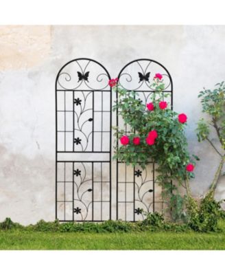 2 Pack Metal Garden Trellis 71" Rustproof Black