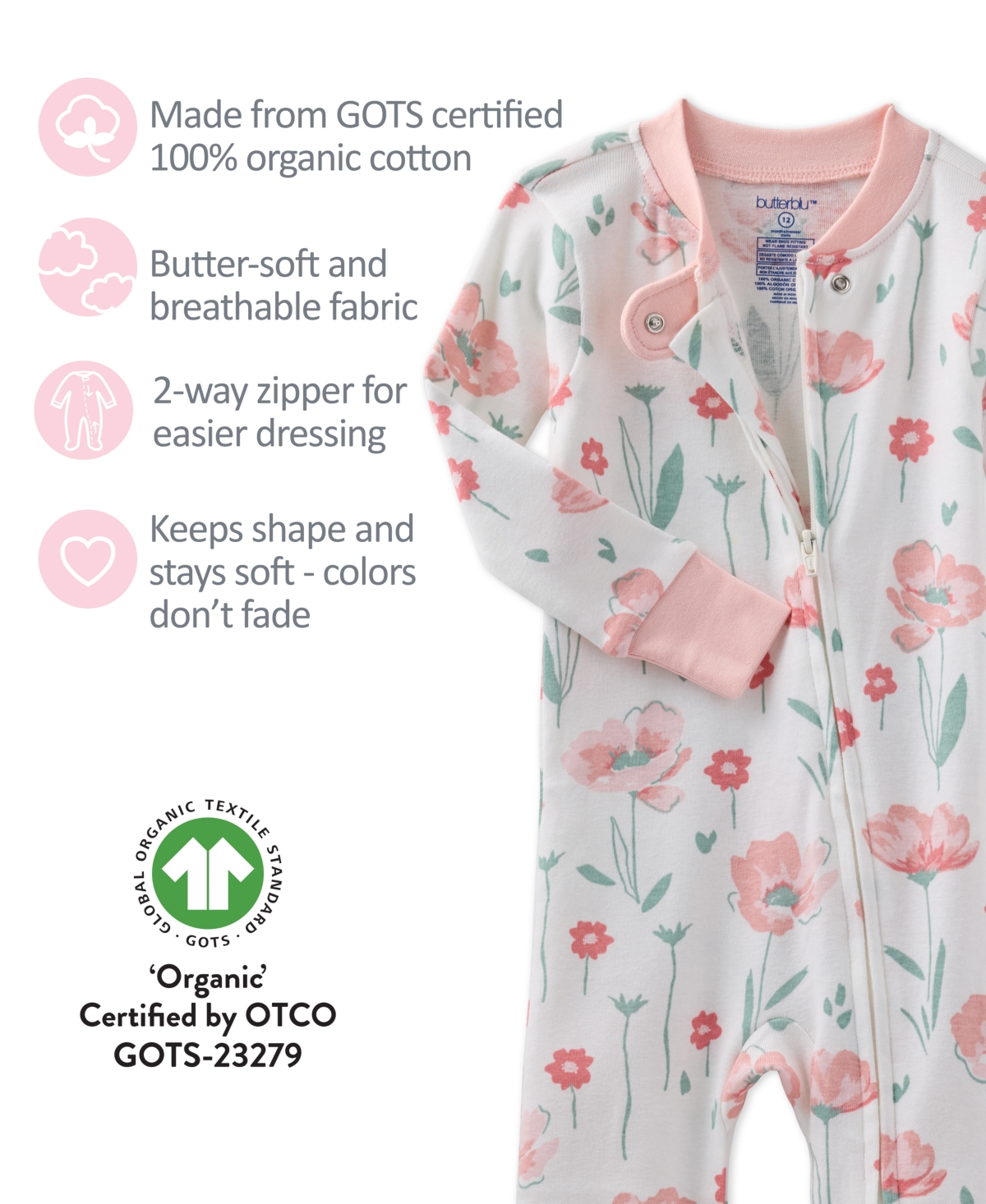 Butterblu Baby Scout Sleep And Play Bodysuit In Multi