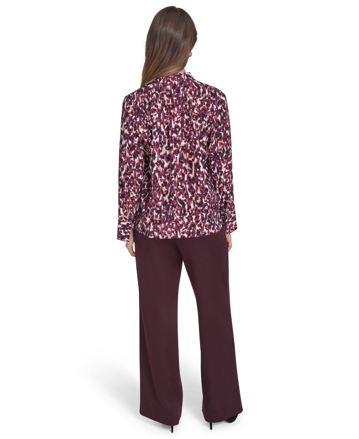 Halston Women's V-neck Long Sleeves Tunic Top In Multi