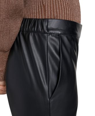 Women's Wide Leg Faux Leather Pants