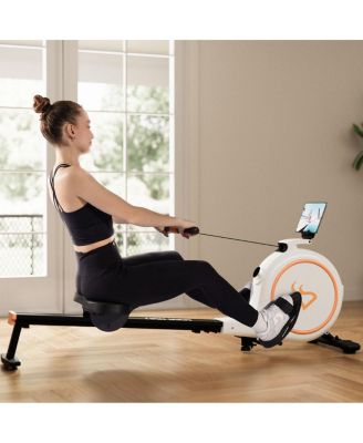 Adjustable 32-Level Magnetic Resistance Long Slide Rail Smart Rowing Machine with PitPat App