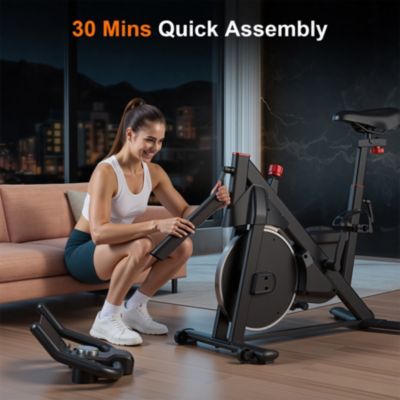 Superun Exercise Bike, Indoor Cycling Bike Brake Pad/Adjustable Magnetic Stationary Bike with App,