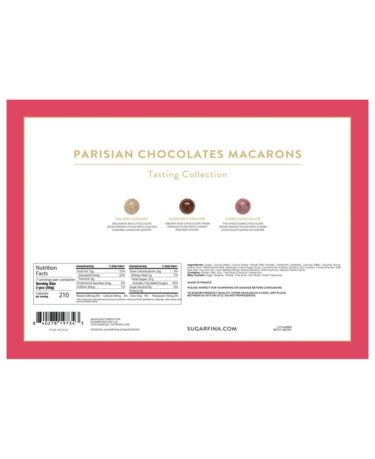 Sugarfina Parisian Chocolates Macarons, 9.8 oz.
