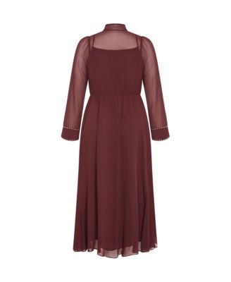 Plus Size Kara Stud Tie Neck Maxi Dress