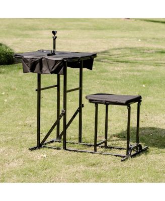 Foldable Shooting Bench with Adjustable Height Table