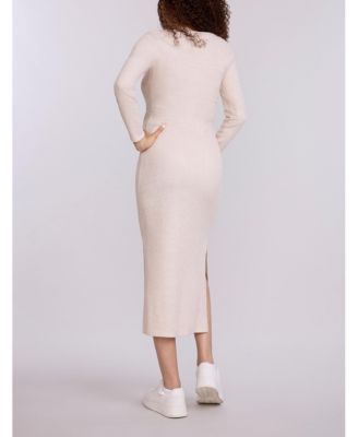 Maternity Square Neck Rib Knit Long Sleeve Bodycon Maxi Dress - Motherhood