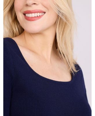 Maternity Square Neck Rib Knit Long Sleeve Bodycon Maxi Dress - Motherhood