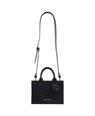 Suede PU Box Tote with Logo Tag