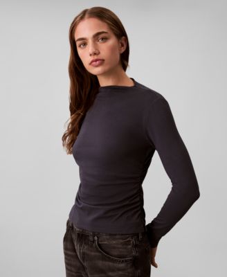 Women's Slim Long Sleeve Mock Neck Top