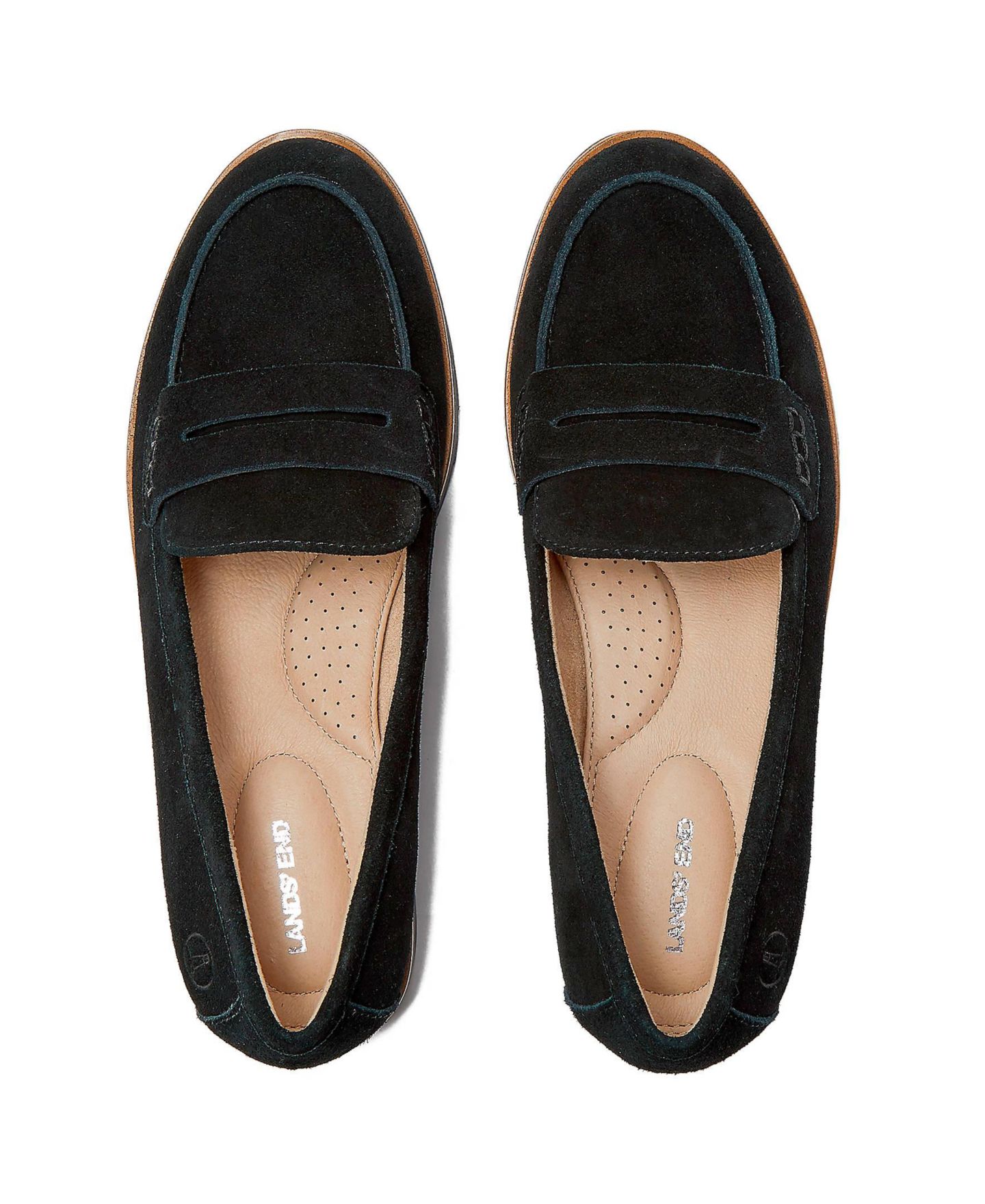Женские туфли Lands' End Comfort Lug Sole Suede, цвет: Чёрный — фото 2