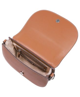 Studded Logo Denim Flap Bag