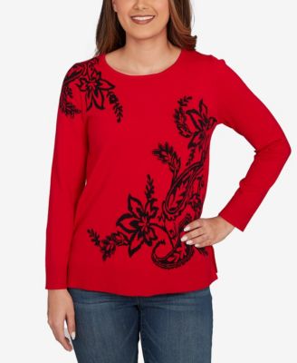 Petite Floral Paisley Jacquard Sweater