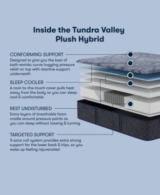 Perfect Sleeper Tundra Valley 14" Plush Hybrid Tight Top Mattress Set, Twin XL