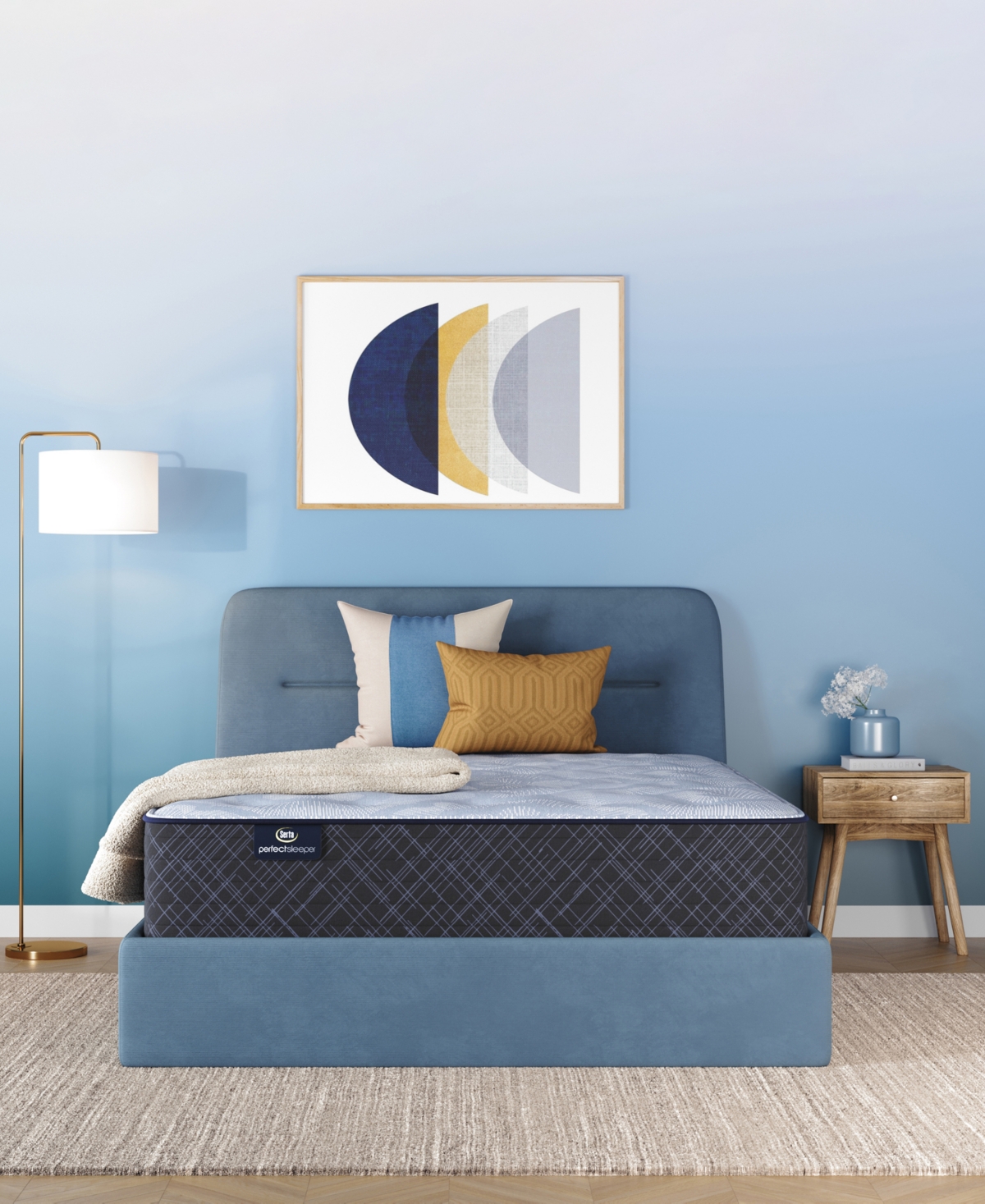 Serta Perfect Sleeper Iceland Poppy 13.5" Medium Tight Top Mattress Set, Twin In Transparent