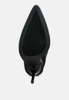 Womens Ashipa Diamante Chain Detail Calf Boots