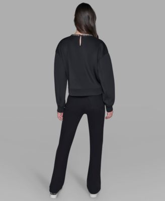 Women's Crewneck Crystal Neck Top