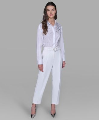 Women's Embellished Belt Pants