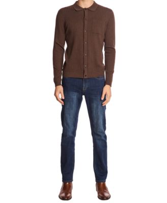 Men's Long Sleeve Full Placket Polo Sweater