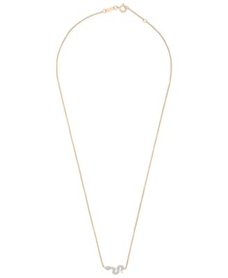 Diamond Snake Necklace (1/6 ct. t.w.) in 10K Yellow Gold