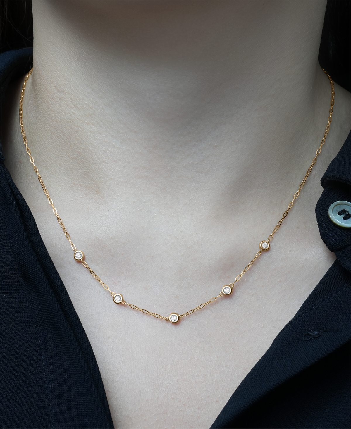 Wrapped Diamond Necklace (1/6 ct. t.w.) in 10K Yellow Gold