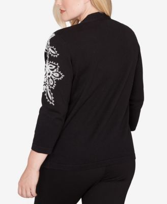 Barcelona Floral Soutache Two in One Sweater with Necklace