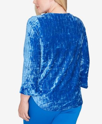 Barcelona Crushed Velvet Keyhole Bell Sleeve Top