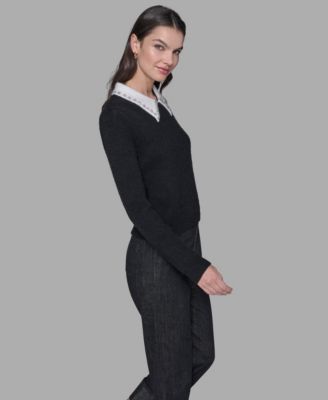 Women's Contrast Collar Sweater