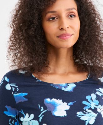 Petite Printed Long Sleeve Top