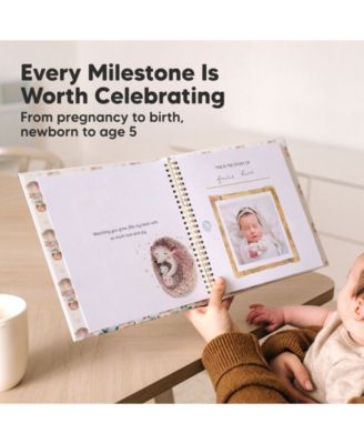 Craft Baby Memory Book, First 5 Years Baby Books, 90 Pages Keepsake Milestone Journal for Baby Girls, Boys