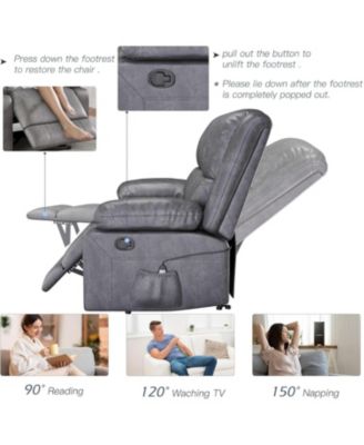 Loveseat Recliner with Heat&Massage Function, RV Couch Wall-Hugger Reclining Sofa